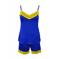 Cami and Short Set, Blue and Gold