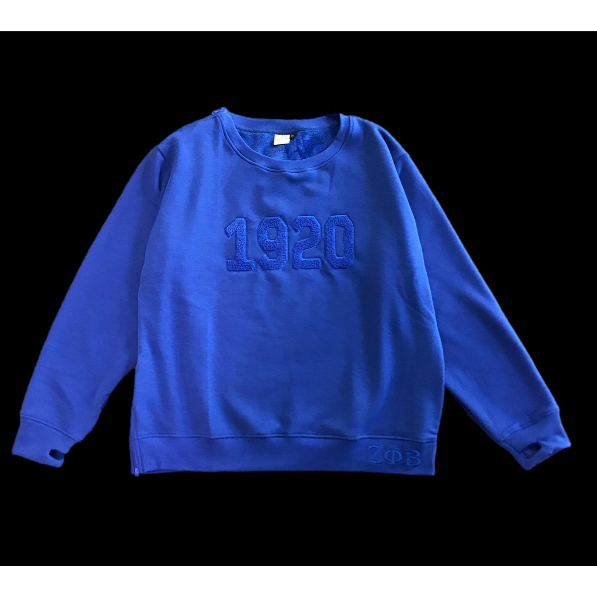 White Zeta Phi Beta 1920 2024 Chenille Crew Sweatshirt