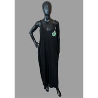 AKA Cami Maxi Lounge Dress - Green/Black