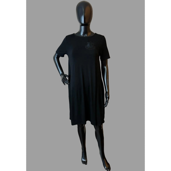 Black AKA Shield Short Lounge Dress Sorority Intimates & Clothing Company Black AKA Shield Short Lounge Dress Sorority Intimates & Clothing Company