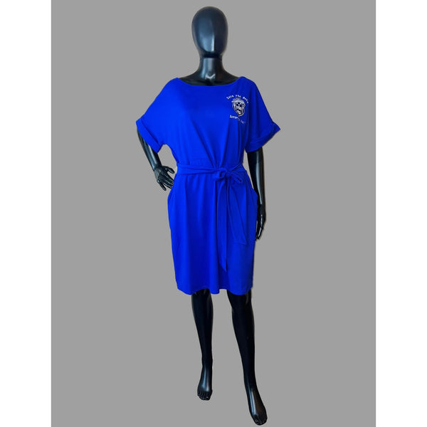 Blue Zeta Shield Tie Dress