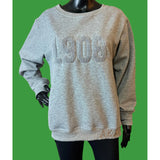 Monochrome Gray Chenille 1908 Sweatshirt, Alpha Kappa Alpha