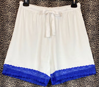 Cami and Short Set, Blue and White