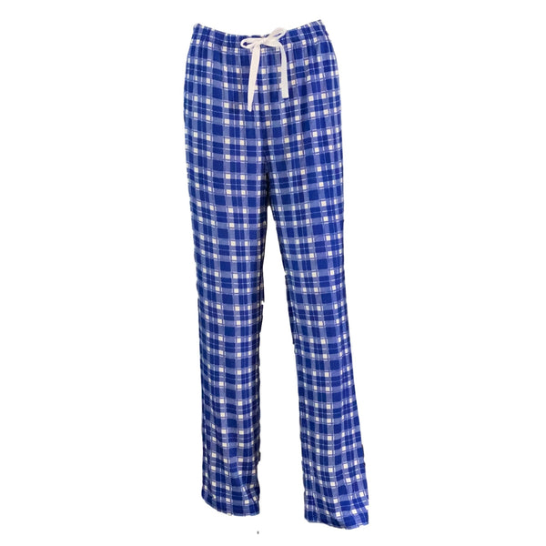 Plaid Pajama Pants - Blue and White