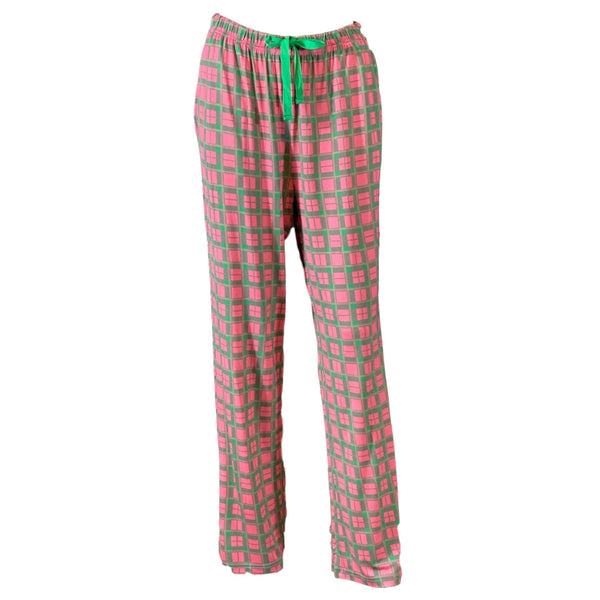 Plaid Pajama Pants - Pink and Green