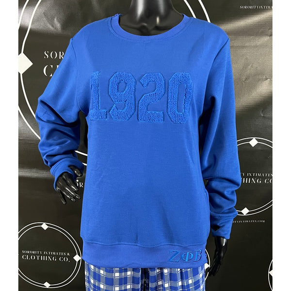 Monochrome Chenille 1920 Sweatshirt, Zeta Phi Beta