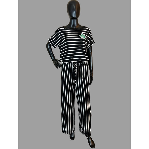 AKA Badge Striped Jumpsuit