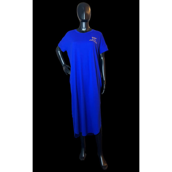 Blue Sigma Gamma Rho Poodle Maxi Lounge Dress Sorority Intimates & Clothing Company Blue Sigma Gamma Rho Poodle Maxi Lounge Dress Sorority Intimates & Clothing Company